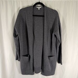 L.K. Bennett 100% Wool Cardigan Women's Small Gray Knit Long Sleeve Open Front